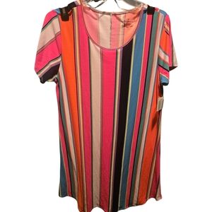 Bobbie Brooks Pink and Black Dress Relaxed Short Sleeve